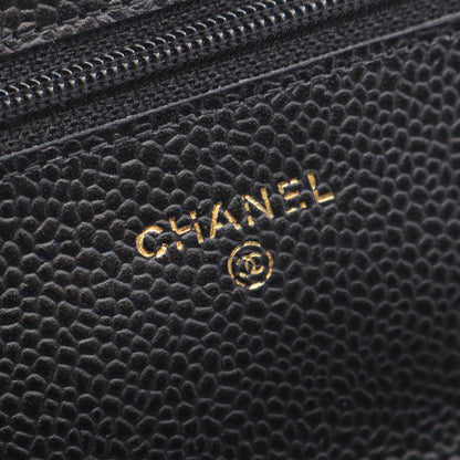 マトラッセ チェーンウォレット キャビアスキン ブラック ゴールド金具 シャネル バッグ CHANEL