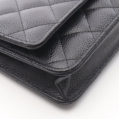 マトラッセ チェーンウォレット キャビアスキン ブラック ゴールド金具 シャネル バッグ CHANEL