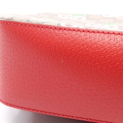 GGスプリーム ショルダーバッグ PVC レザー ベージュ レッド マルチカラー グッチ バッグ GUCCI