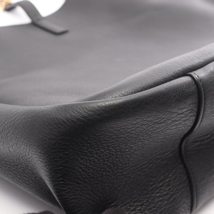 LE 5 A 7 ソフト ラージ ショルダーバッグ レザー ブラック サンローランパリ バッグ SAINT LAURENT PARIS