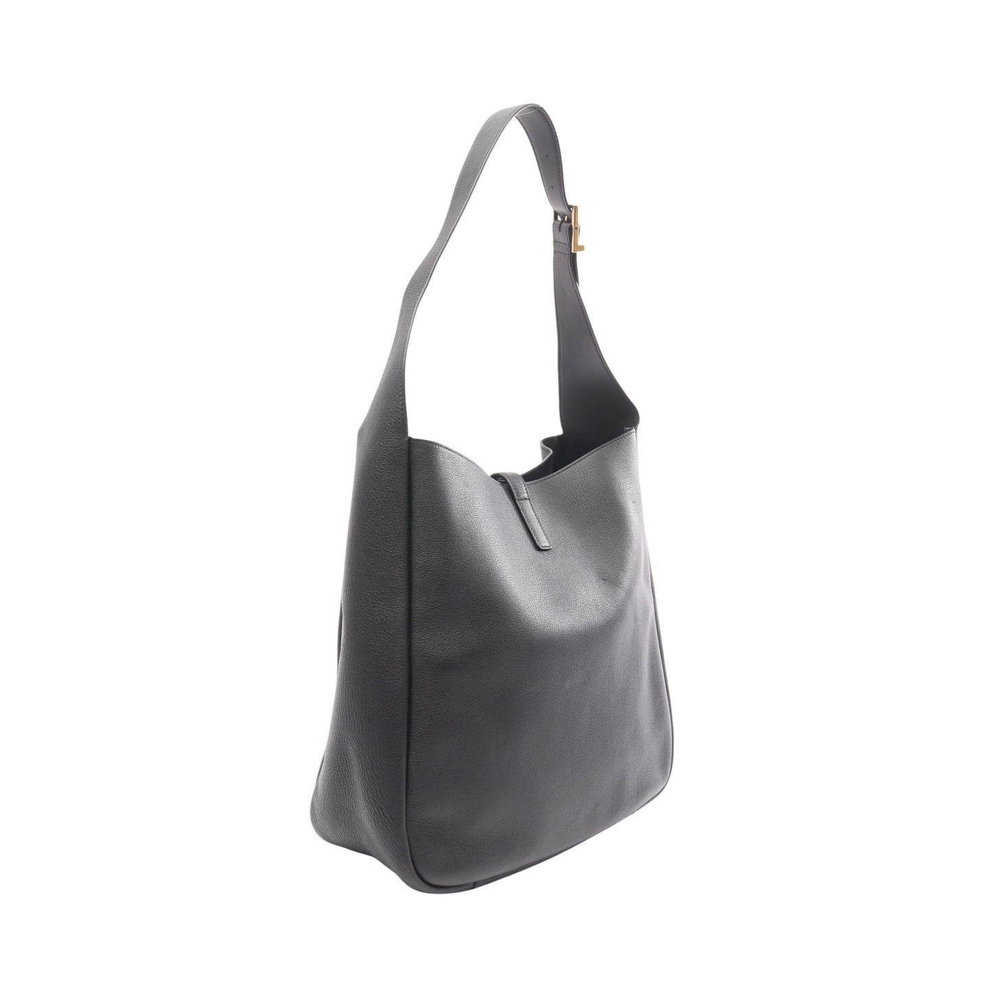 LE 5 A 7 ソフト ラージ ショルダーバッグ レザー ブラック サンローランパリ バッグ SAINT LAURENT PARIS