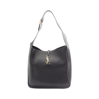 LE 5 A 7 ソフト ラージ ショルダーバッグ レザー ブラック サンローランパリ バッグ SAINT LAURENT PARIS