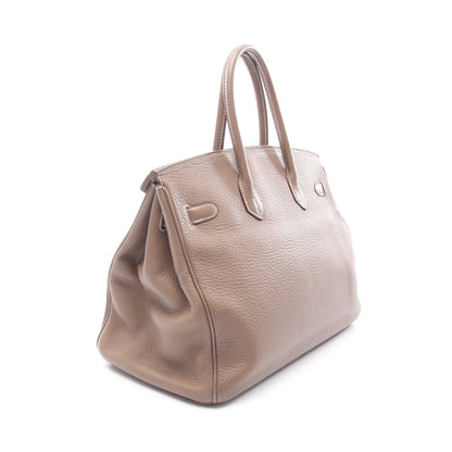 バーキン35 エトゥープ ハンドバッグ トリヨンクレマンス グレーブラウン シルバー金具 □M刻印 エルメス バッグ HERMES