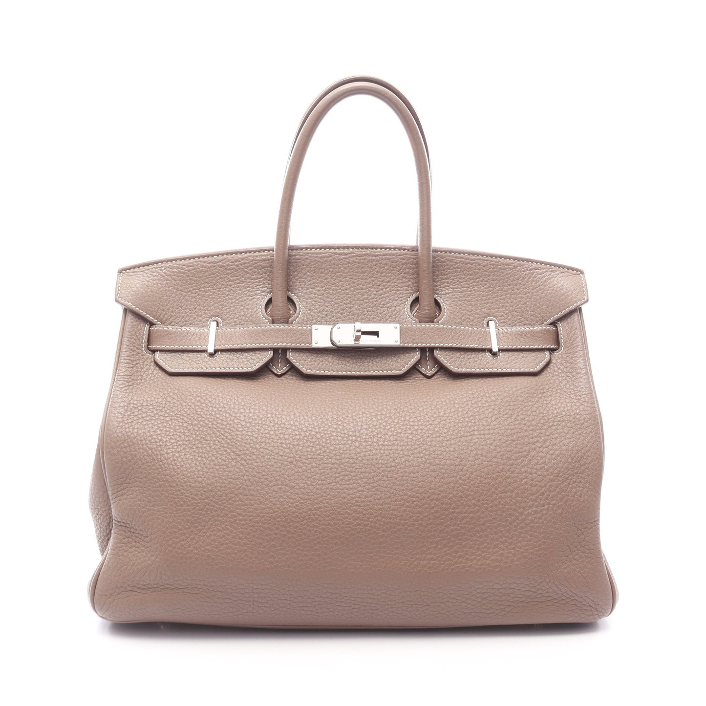 バーキン35 エトゥープ ハンドバッグ トリヨンクレマンス グレーブラウン シルバー金具 □M刻印 エルメス バッグ HERMES