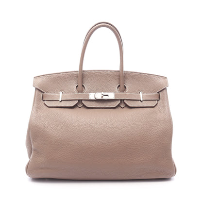 バーキン35 エトゥープ ハンドバッグ トリヨンクレマンス グレーブラウン シルバー金具 □M刻印 エルメス バッグ HERMES
