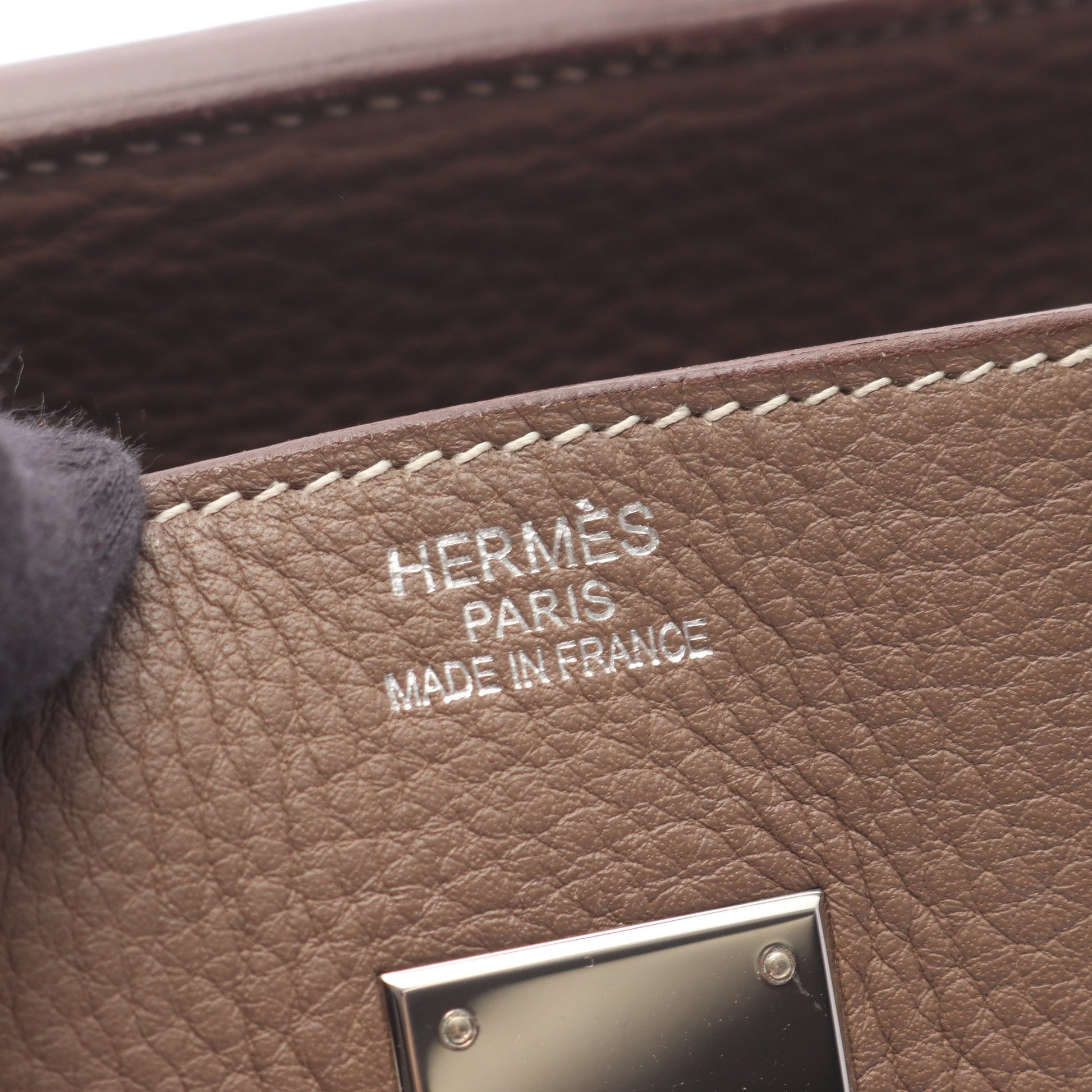 バーキン35 エトゥープ ハンドバッグ トリヨンクレマンス グレーブラウン シルバー金具 □M刻印 エルメス バッグ HERMES