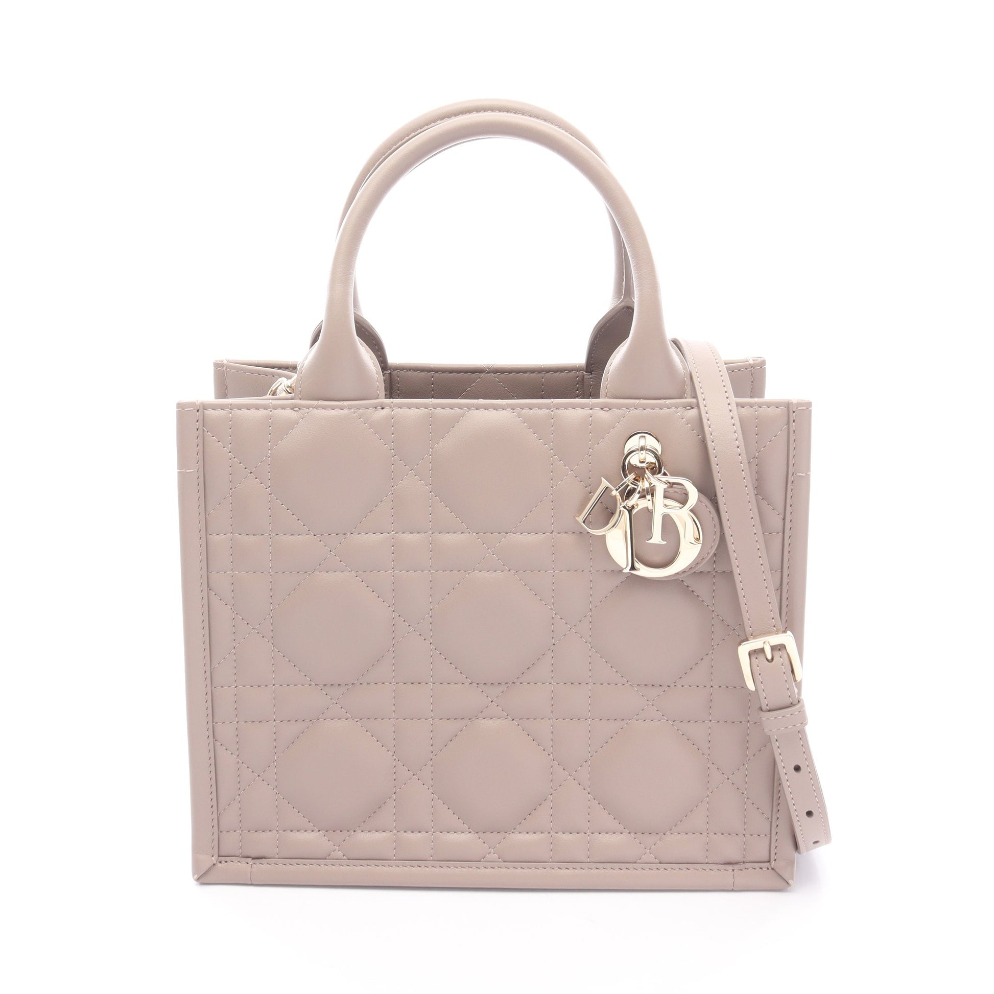 BOOK TOTE ブックトート スモール マクロカナージュ 2WAY ハンドバッグ レザー グレーベージュ クリスチャンディオール バッグ Christian Dior