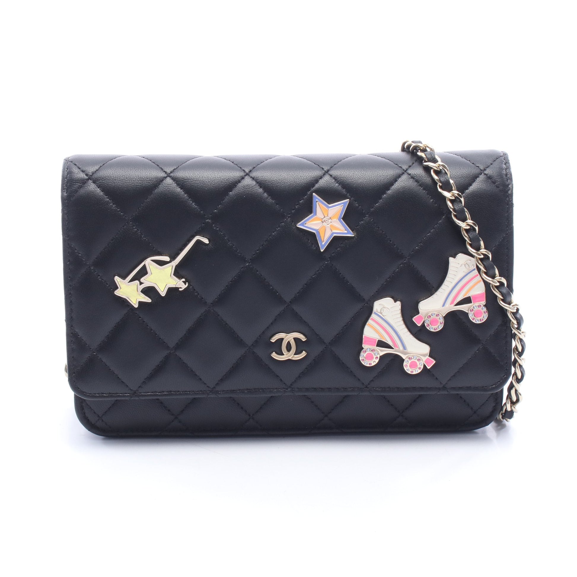 マトラッセ チェーンウォレット ラムスキン ブラック ゴールド金具 シャネル バッグ CHANEL
