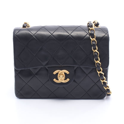 ミニマトラッセ チェーンショルダーバッグ ラムスキン ブラック ゴールド金具 シャネル バッグ CHANEL