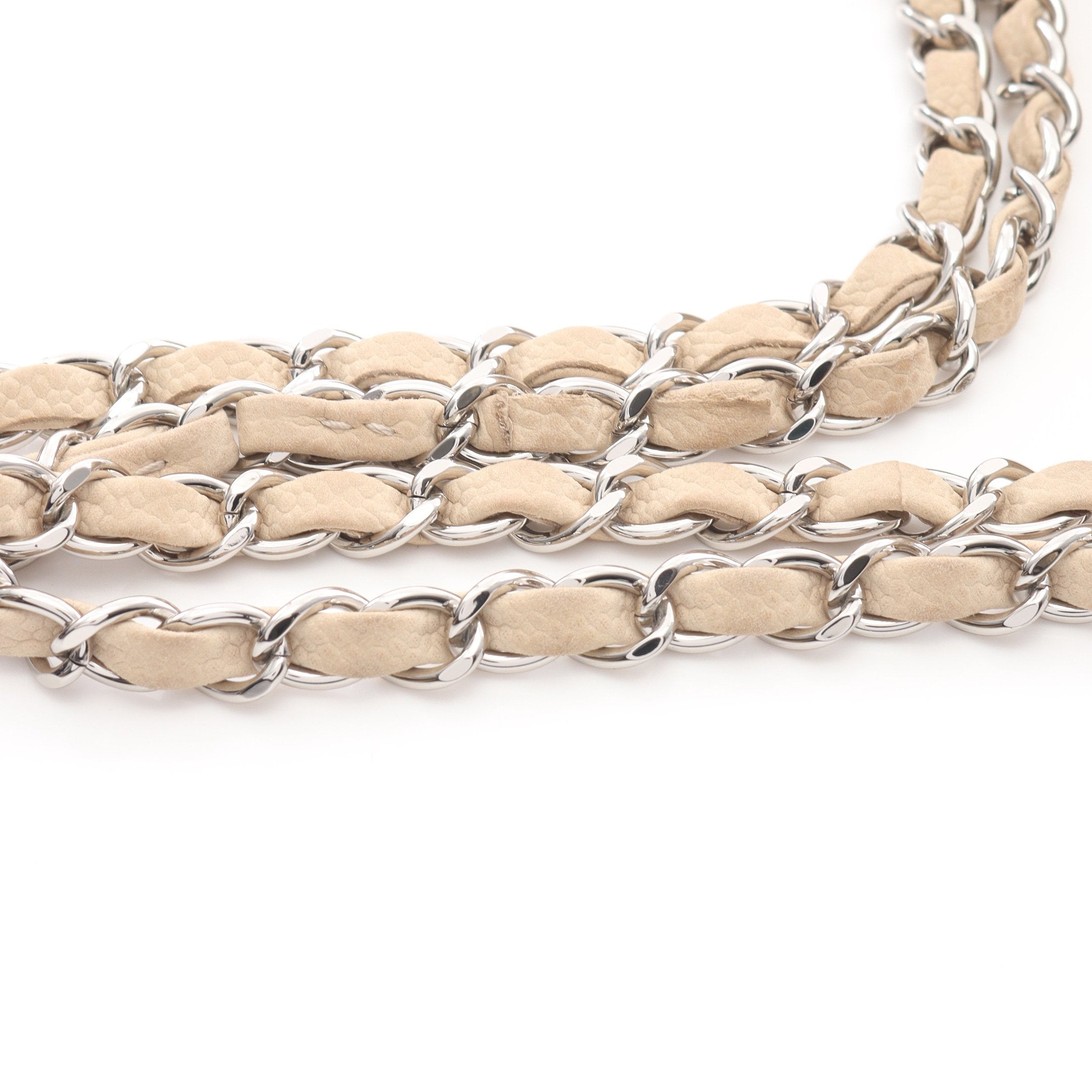 ★SALE【6dc2295】シャネル ショルダーバッグ デカマトラッセ Wチェーン キャビアスキン ベージュ シルバー金具【中古】レディース CHANEL - 【6dc2295】シャネル ショルダーバッグ デカマトラッセ W