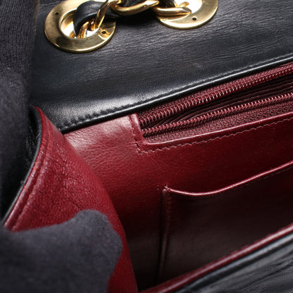 デカマトラッセ34 シングルフラップ Wチェーンショルダーバッグ ラムスキン ブラック ゴールド金具 シャネル バッグ CHANEL