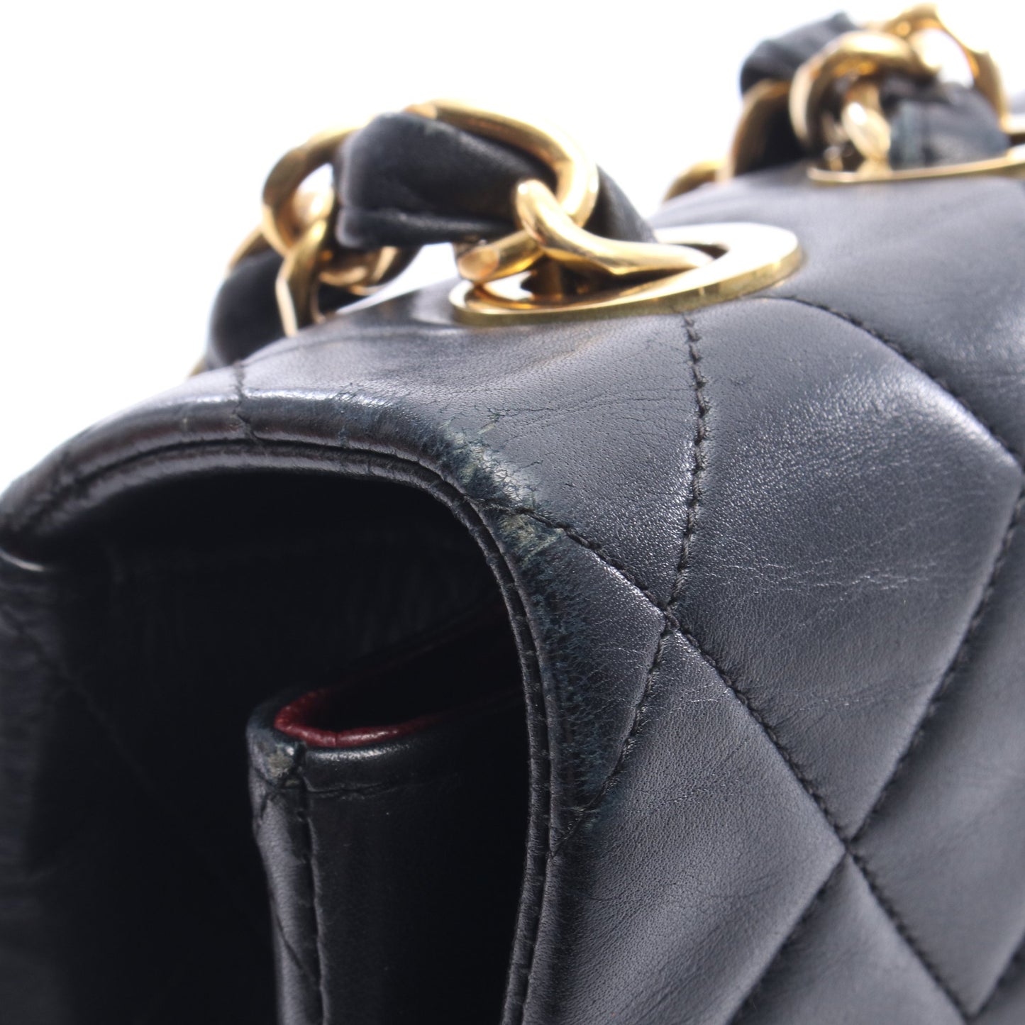 デカマトラッセ34 シングルフラップ Wチェーンショルダーバッグ ラムスキン ブラック ゴールド金具 シャネル バッグ CHANEL