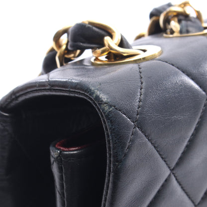デカマトラッセ34 シングルフラップ Wチェーンショルダーバッグ ラムスキン ブラック ゴールド金具 シャネル バッグ CHANEL