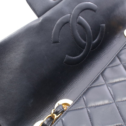 デカマトラッセ34 シングルフラップ Wチェーンショルダーバッグ ラムスキン ブラック ゴールド金具 シャネル バッグ CHANEL