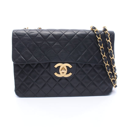 デカマトラッセ34 シングルフラップ Wチェーンショルダーバッグ ラムスキン ブラック ゴールド金具 シャネル バッグ CHANEL