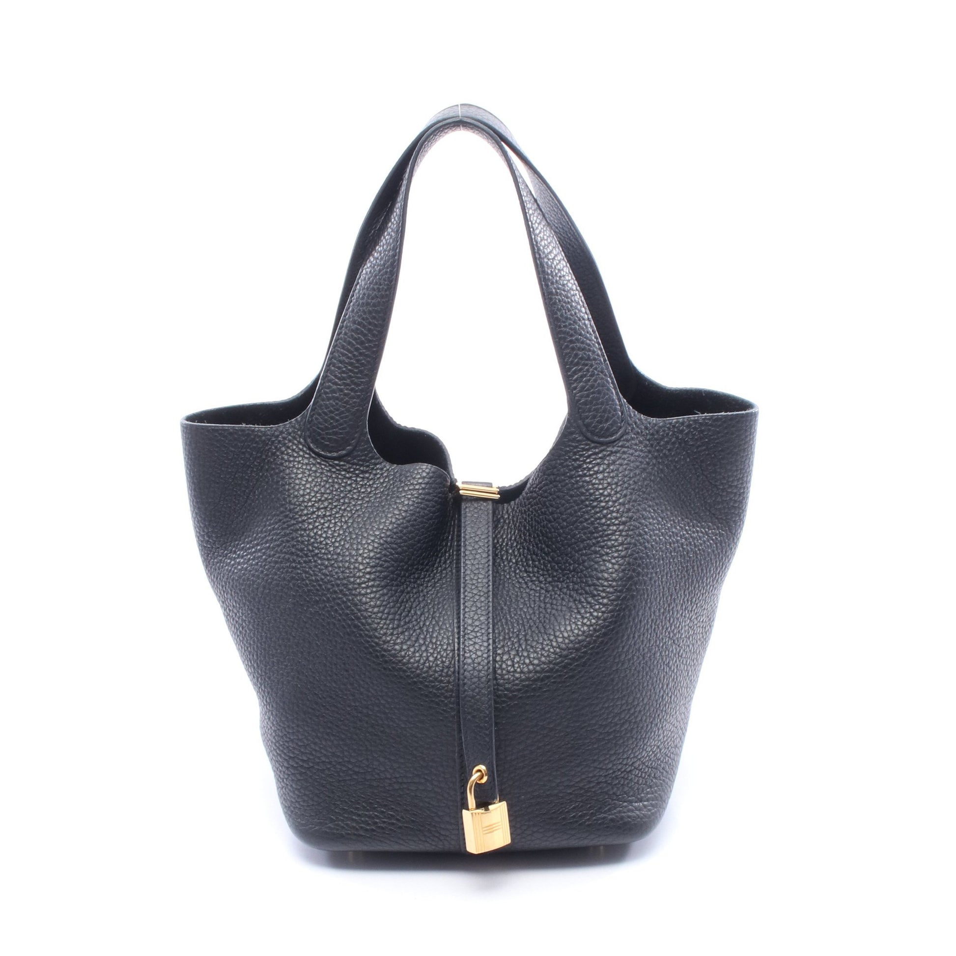 ピコタンロックMM ハンドバッグ トリヨンクレマンス ブラック ゴールド金具 U刻印 エルメス バッグ HERMES