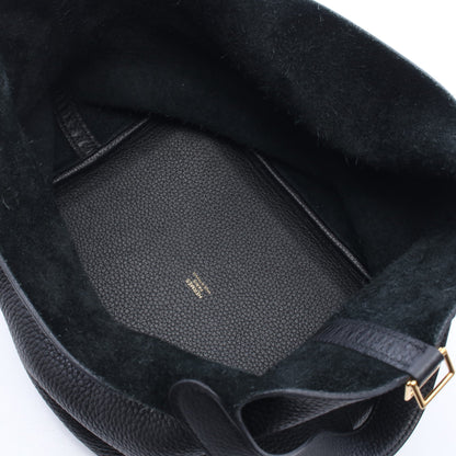 ピコタンロックMM ハンドバッグ トリヨンクレマンス ブラック ゴールド金具 U刻印 エルメス バッグ HERMES