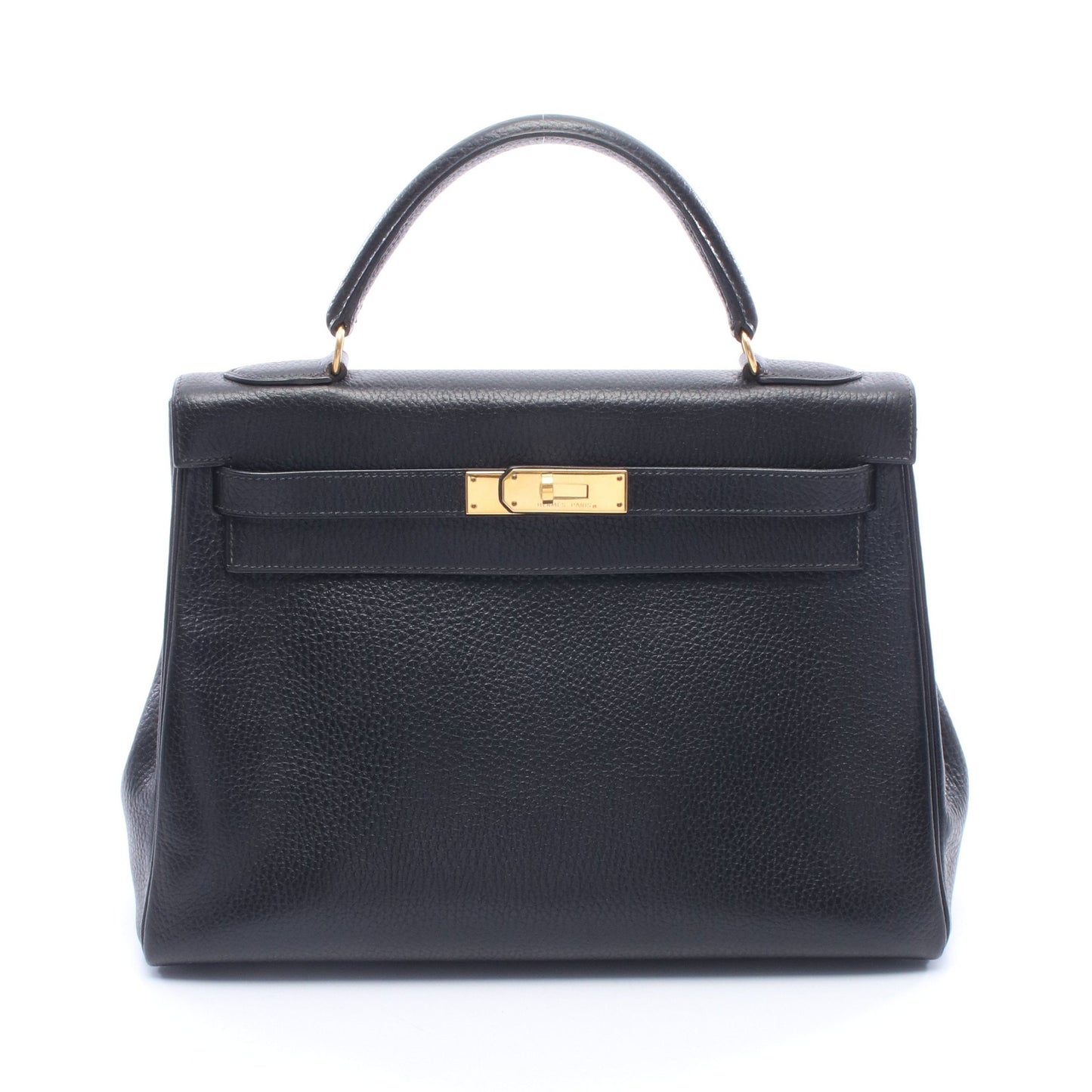 ケリー32 内縫い 2WAY ハンドバッグ アルデンヌ ブラック ゴールド金具 ○V刻印 エルメス バッグ HERMES