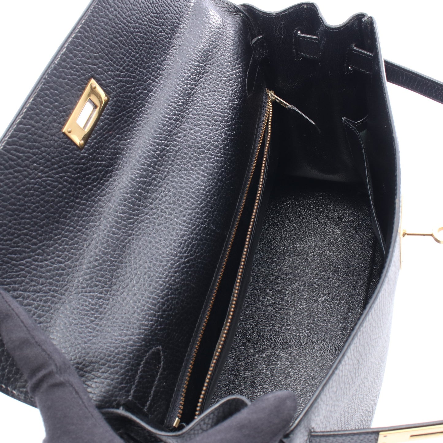 ケリー32 内縫い 2WAY ハンドバッグ アルデンヌ ブラック ゴールド金具 ○V刻印 エルメス バッグ HERMES