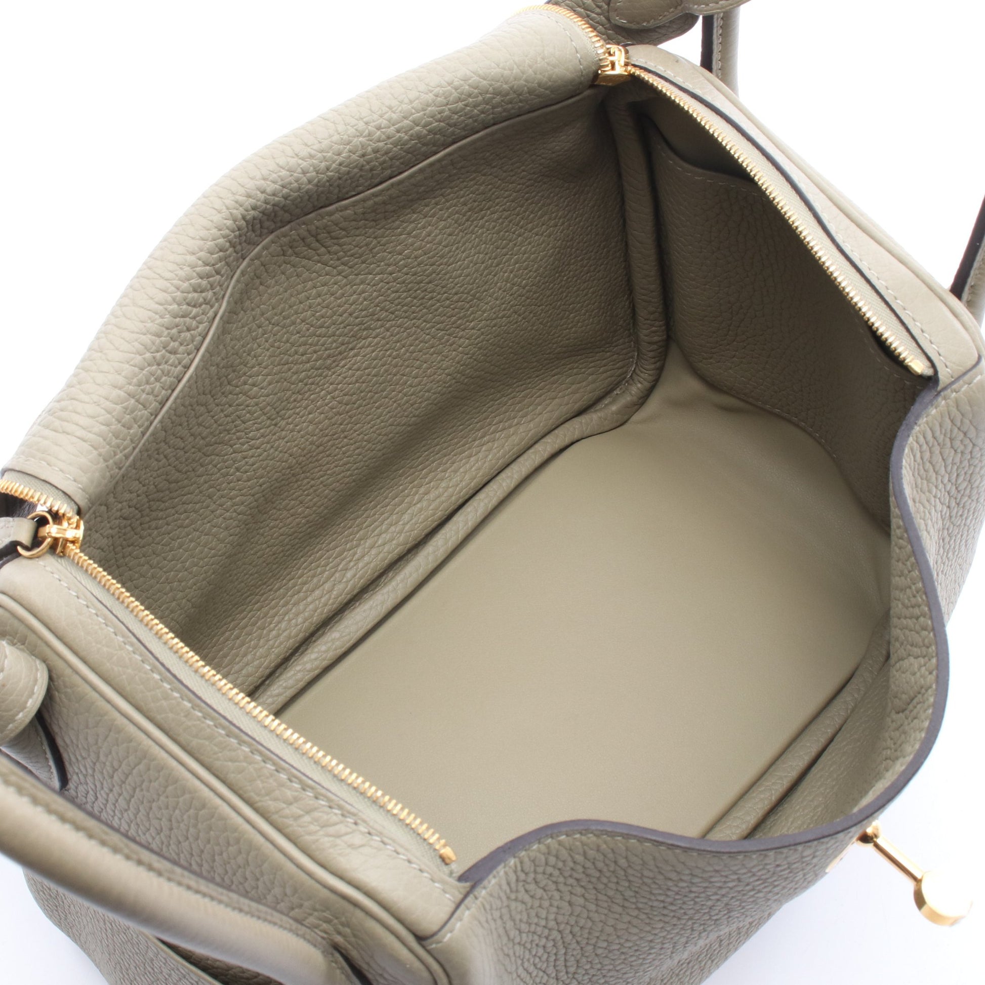 リンディ26 ショルダーバッグ トリヨンクレマンス グレーグリーン ゴールド金具 Z刻印 エルメス バッグ HERMES