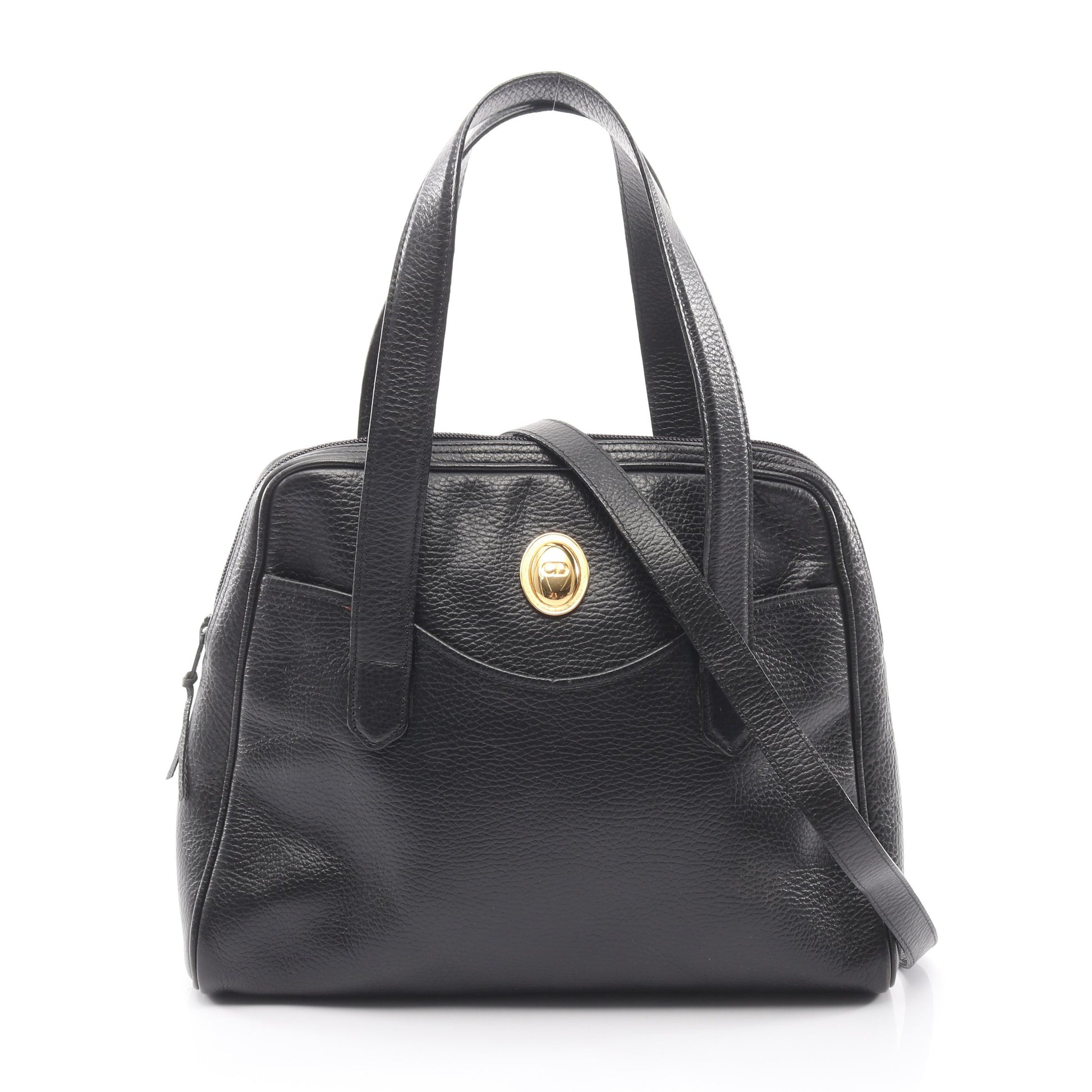 CD金具 2WAY ハンドバッグ レザー ブラック クリスチャンディオール バッグ Christian Dior
