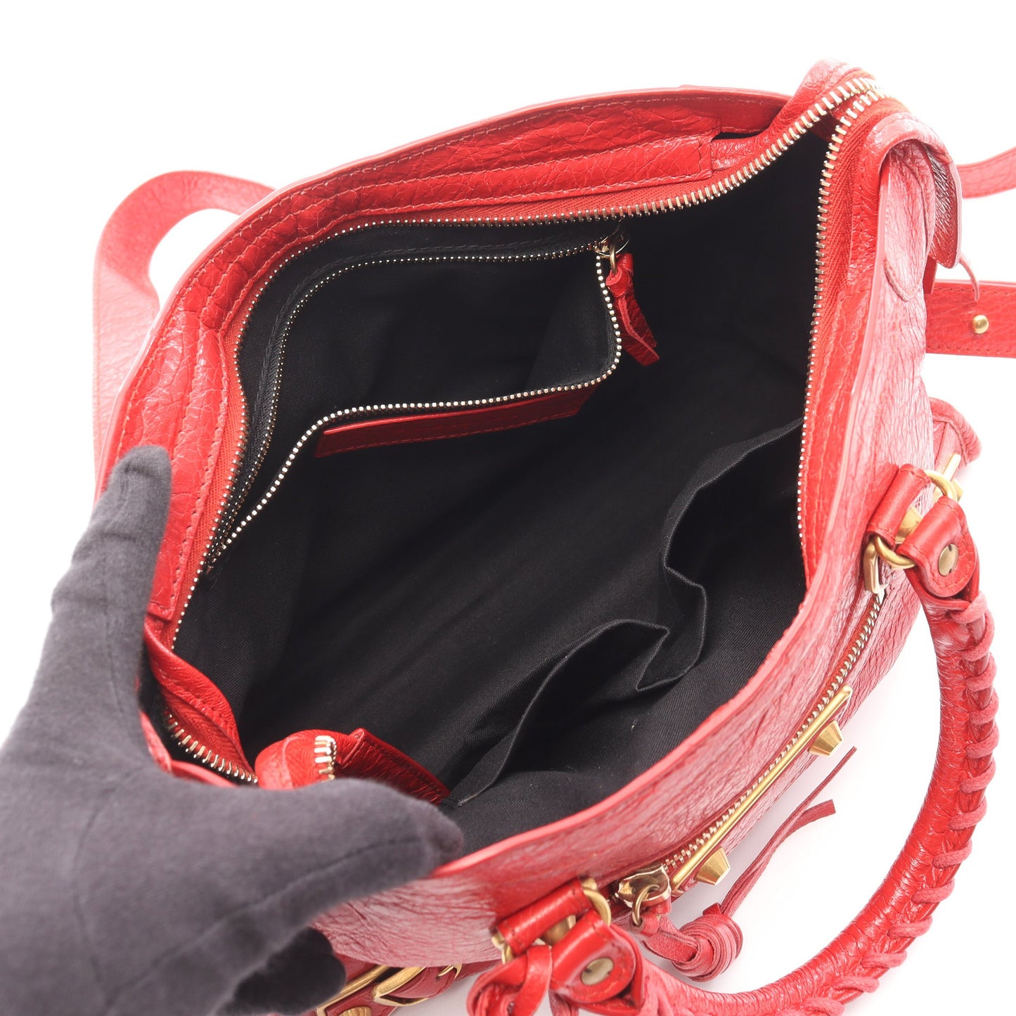 Le City Small ル シティ スモール 2WAY ハンドバッグ レザー レッド バレンシアガ バッグ BALENCIAGA