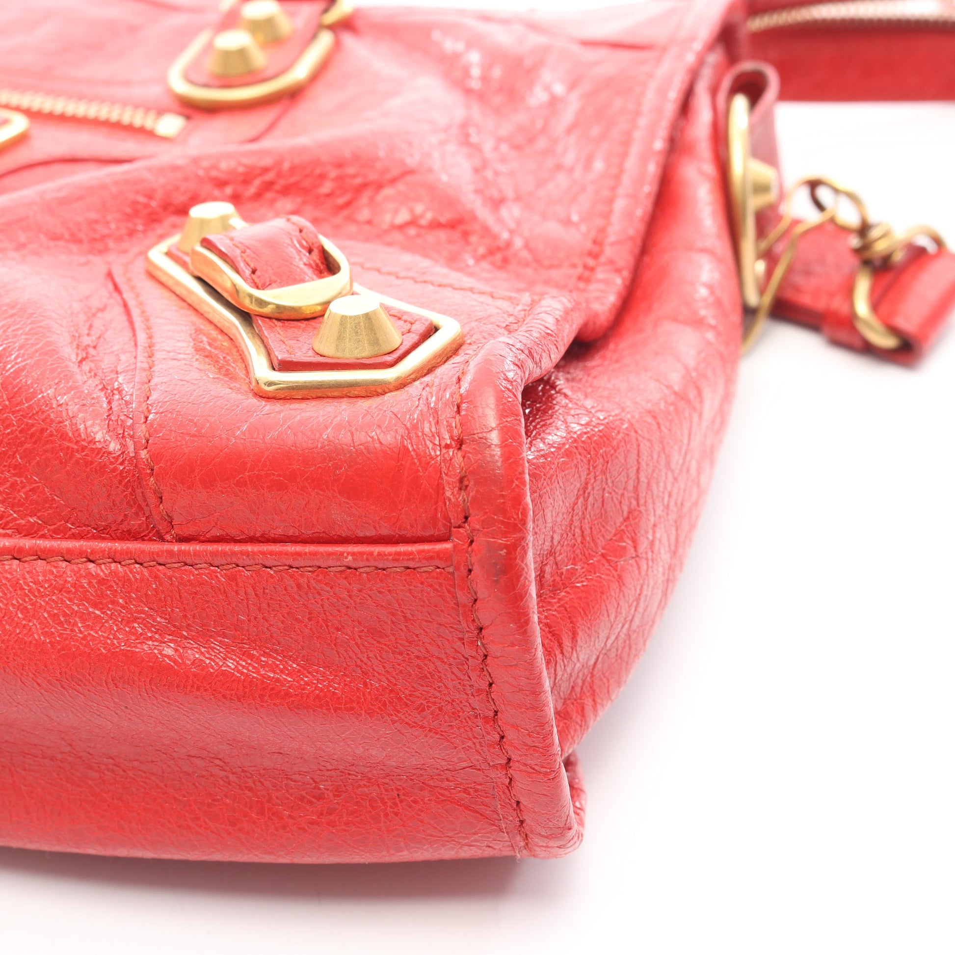 Le City Small ル シティ スモール 2WAY ハンドバッグ レザー レッド バレンシアガ バッグ BALENCIAGA
