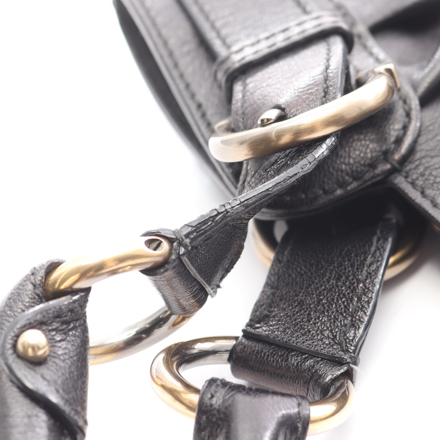 ガンチーニ ハンドバッグ レザー ブラック サルヴァトーレフェラガモ バッグ Salvatore Ferragamo