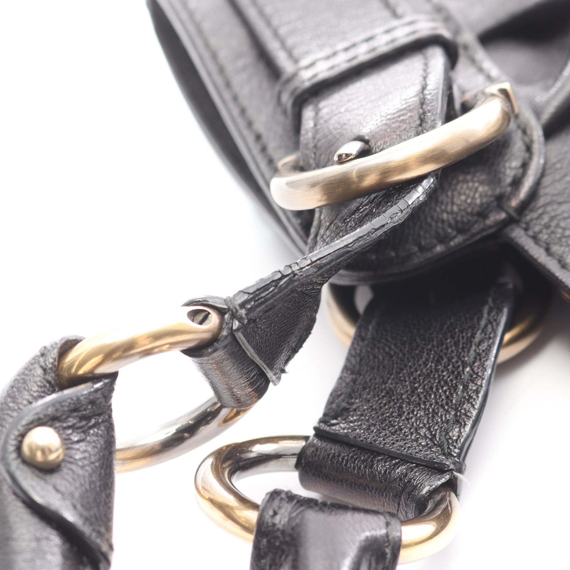 ガンチーニ ハンドバッグ レザー ブラック サルヴァトーレフェラガモ バッグ Salvatore Ferragamo