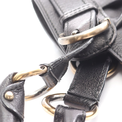 ガンチーニ ハンドバッグ レザー ブラック サルヴァトーレフェラガモ バッグ Salvatore Ferragamo