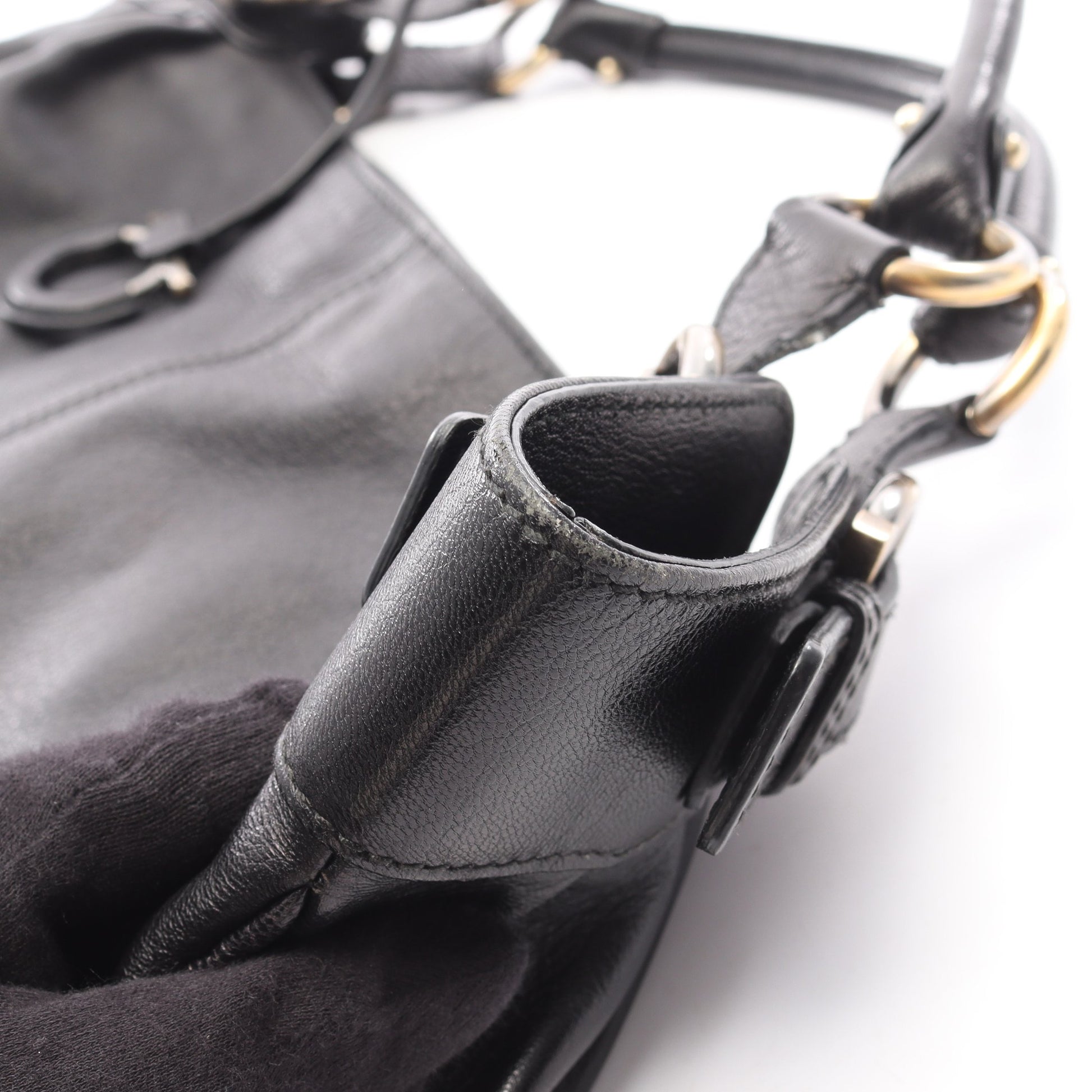 ガンチーニ ハンドバッグ レザー ブラック サルヴァトーレフェラガモ バッグ Salvatore Ferragamo