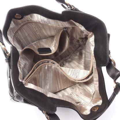 ガンチーニ ハンドバッグ レザー ブラック サルヴァトーレフェラガモ バッグ Salvatore Ferragamo