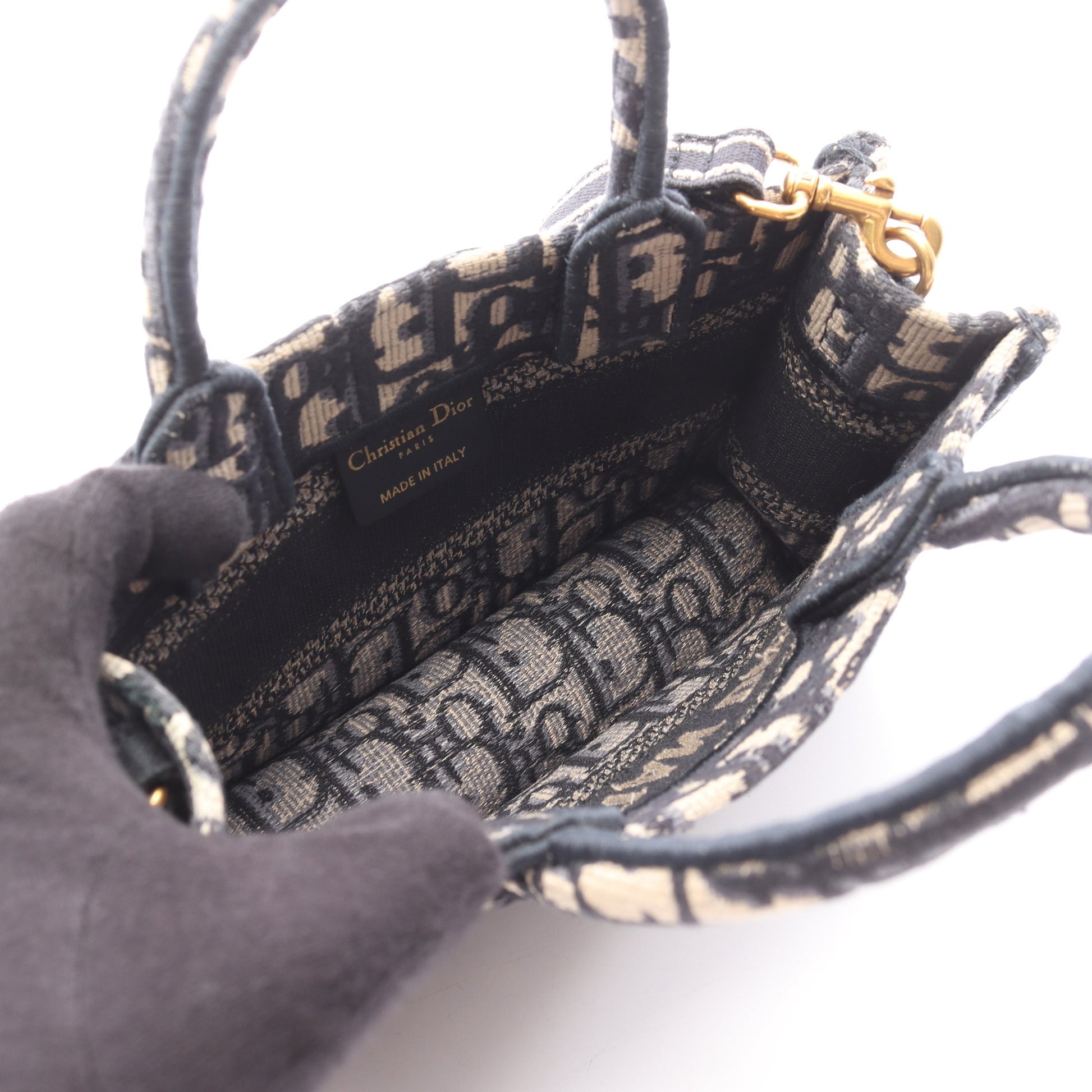 BOOK TOTE ブックトート ミニ 2WAY ハンドバッグ トートバッグ キャンバス ベージュ ネイビー クリスチャンディオール バッグ Christian Dior