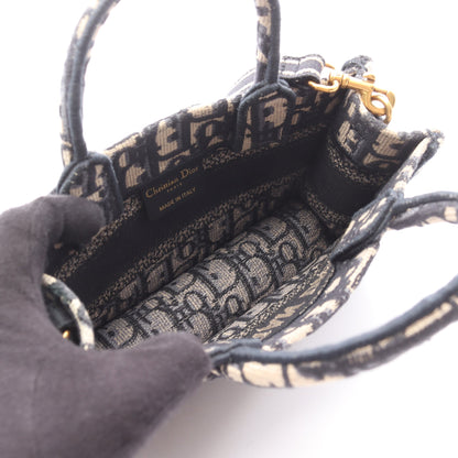 BOOK TOTE ブックトート ミニ 2WAY ハンドバッグ トートバッグ キャンバス ベージュ ネイビー クリスチャンディオール バッグ Christian Dior