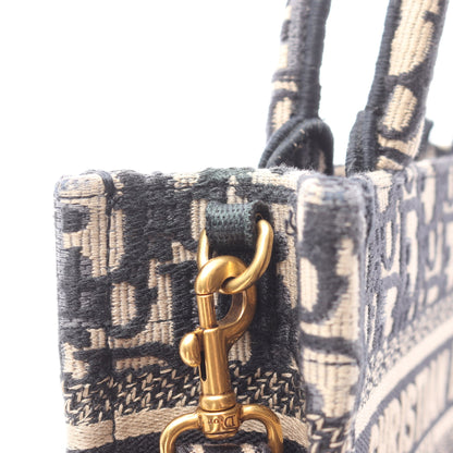BOOK TOTE ブックトート ミニ 2WAY ハンドバッグ トートバッグ キャンバス ベージュ ネイビー クリスチャンディオール バッグ Christian Dior
