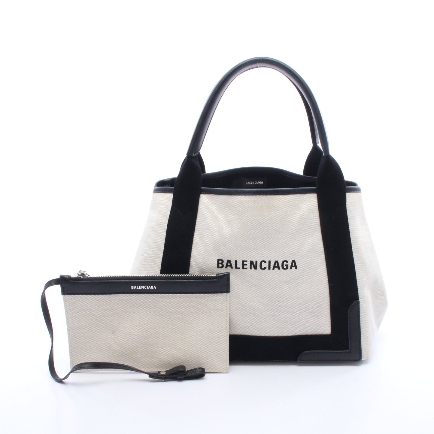 NAVY CABAS S ネイビーカバ ハンドバッグ トートバッグ キャンバス アイボリー ブラック バレンシアガ バッグ BALENCIAGA