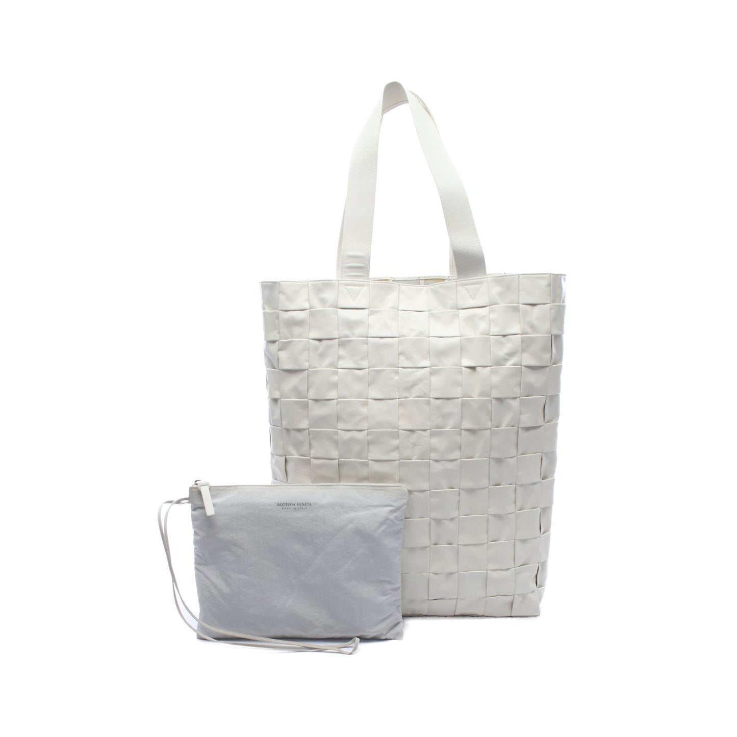 イントレチャート ショルダーバッグ トートバッグ レザー ホワイト ボッテガヴェネタ バッグ BOTTEGA VENETA