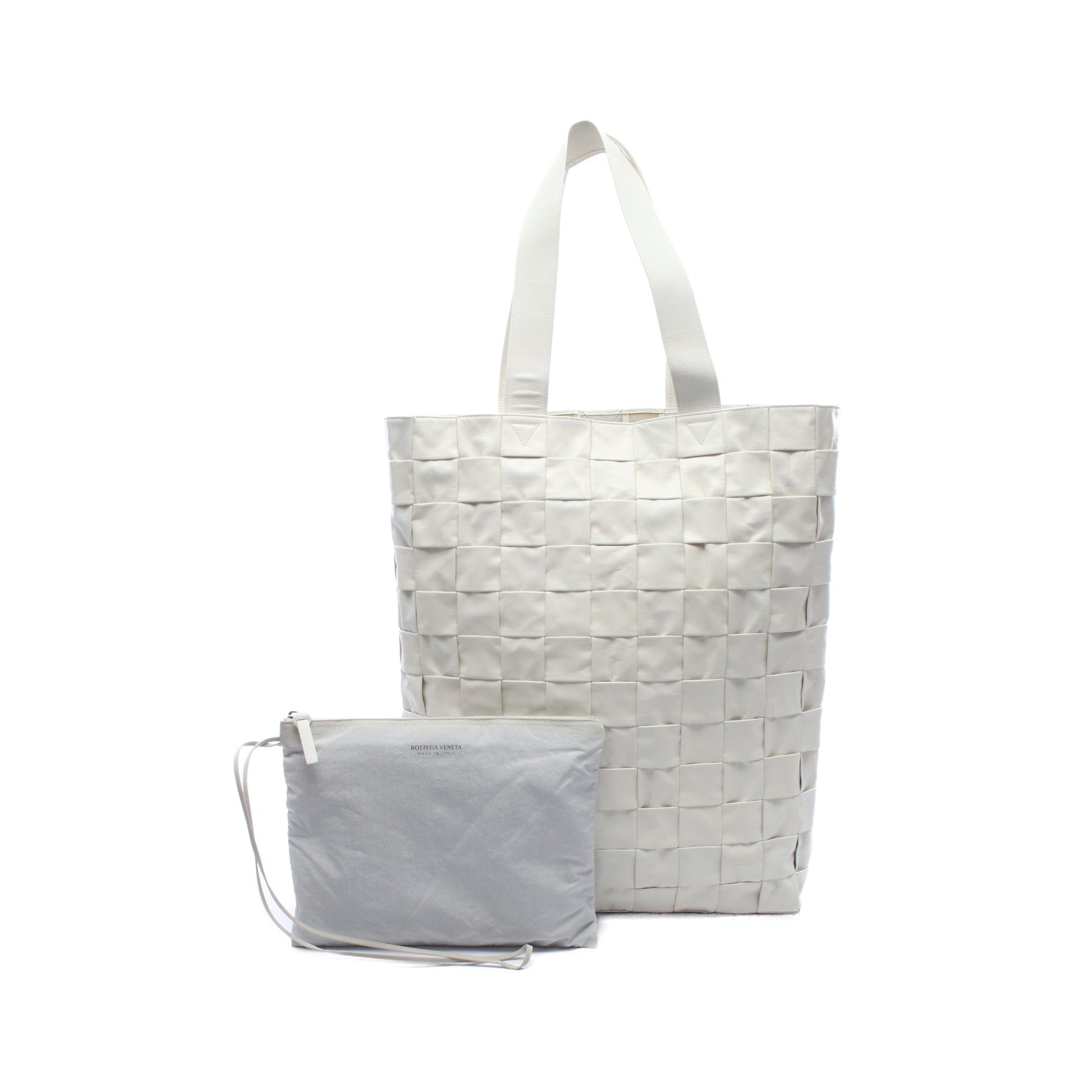 イントレチャート ショルダーバッグ トートバッグ レザー ホワイト ボッテガヴェネタ バッグ BOTTEGA VENETA
