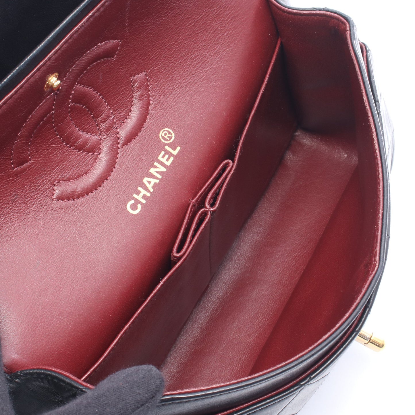 マトラッセ Wフラップ Wチェーンショルダーバッグ ラムスキン ブラック ゴールド金具 シャネル バッグ CHANEL