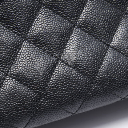 マトラッセ ハンドバッグ キャビアスキン ブラック ゴールド金具 シャネル バッグ CHANEL
