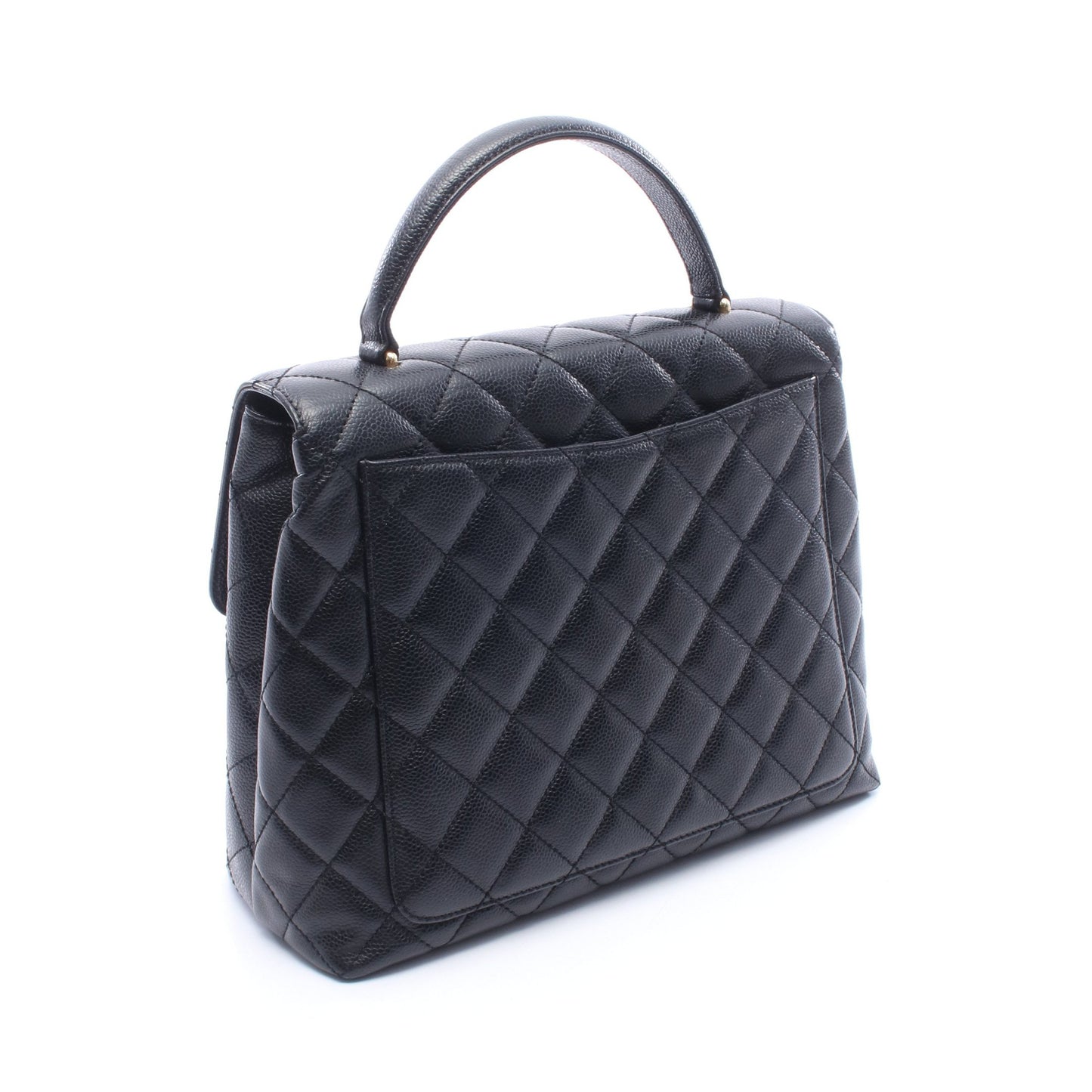 マトラッセ ハンドバッグ キャビアスキン ブラック ゴールド金具 シャネル バッグ CHANEL