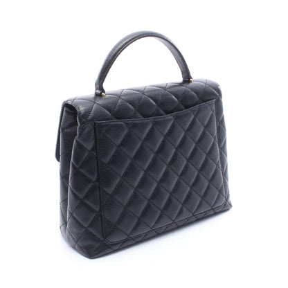 マトラッセ ハンドバッグ キャビアスキン ブラック ゴールド金具 シャネル バッグ CHANEL