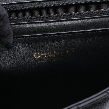 マトラッセ ハンドバッグ キャビアスキン ブラック ゴールド金具 シャネル バッグ CHANEL