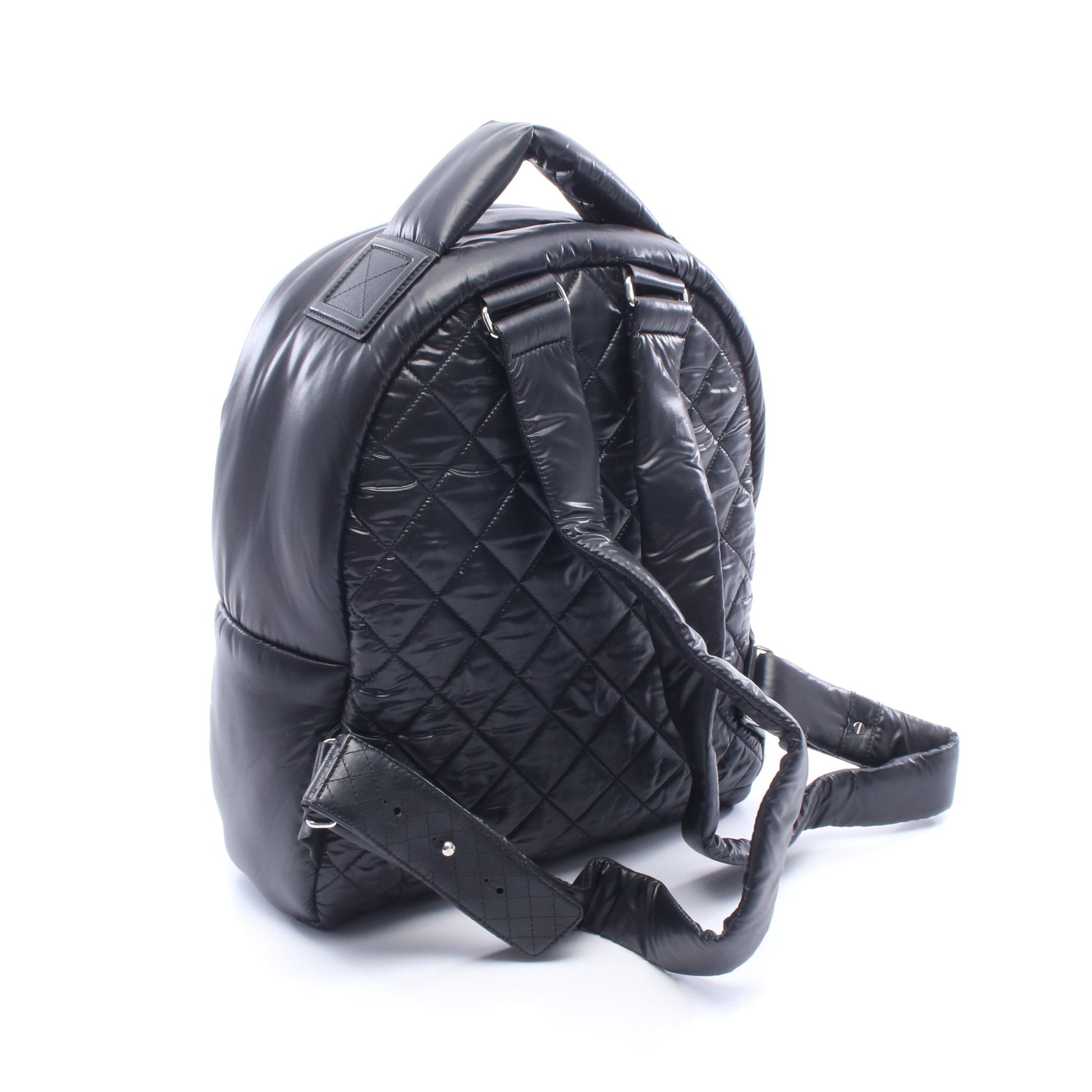 コココクーン バックパック リュックサック ナイロン レザー ブラック シルバー金具 シャネル バッグ CHANEL