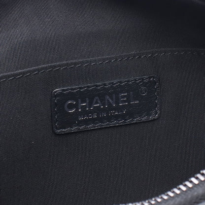 マトラッセ ボディバッグ ウエストバッグ レザー ブラック シルバー金具 シャネル バッグ CHANEL