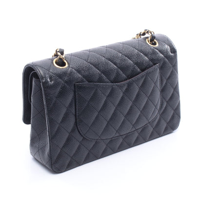 マトラッセ Wフラップ Wチェーンショルダーバッグ キャビアスキン ブラック ゴールド金具 シャネル バッグ CHANEL