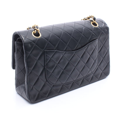 マトラッセ Wフラップ Wチェーンショルダーバッグ ラムスキン ブラック ゴールド金具 シャネル バッグ CHANEL