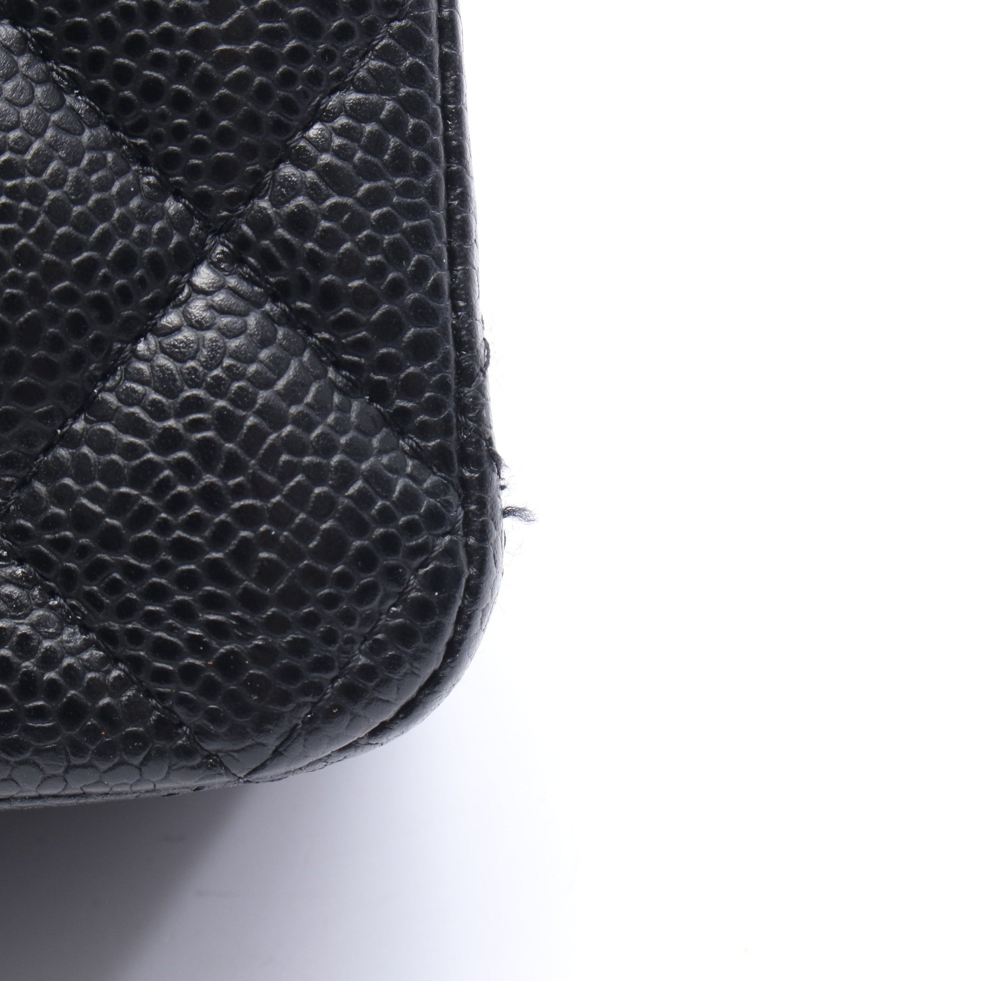 マトラッセ Wフラップ Wチェーンショルダーバッグ キャビアスキン ブラック シルバー金具 シャネル バッグ CHANEL