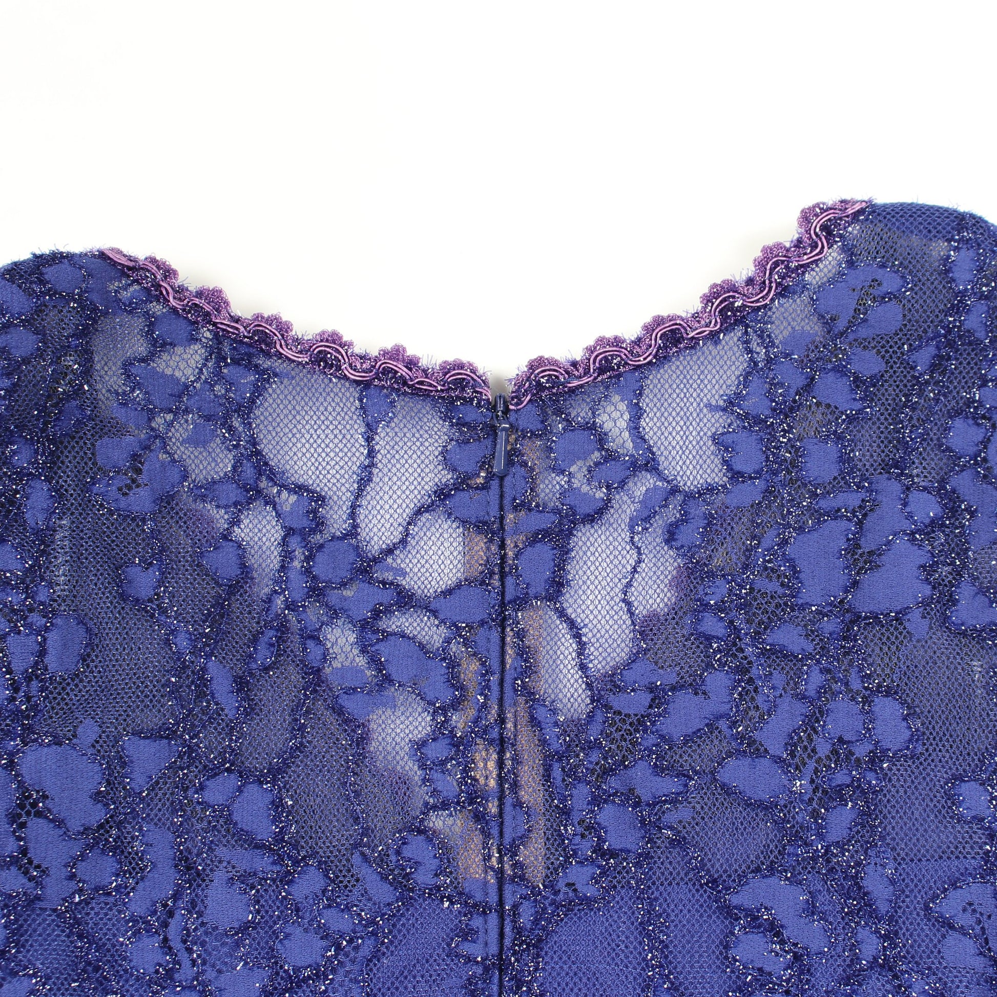 総レース ドレスワンピース ナイロン ブルー パープル タダシショージ ワンピース TADASHI SHOJI