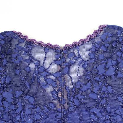 総レース ドレスワンピース ナイロン ブルー パープル タダシショージ ワンピース TADASHI SHOJI